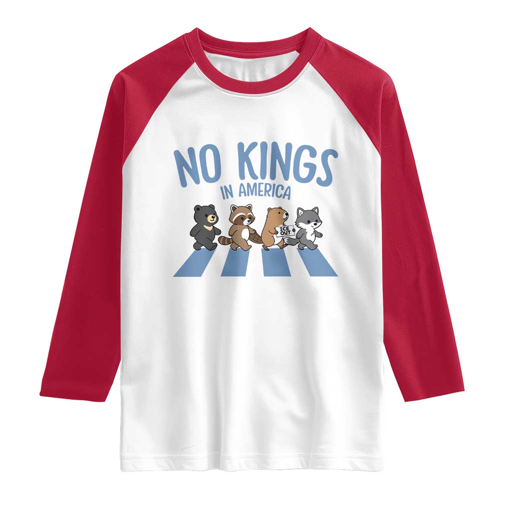 Funny No Kings Cute Forest Animals Raglan Shirt Gift For Animal Lovers