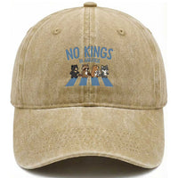 Funny No Kings Cute Forest Animals Washed Cotton Baseball Cap Gift For Animal Lovers