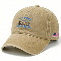 Funny No Kings Cute Forest Animals Washed Cotton Baseball Cap Gift For Animal Lovers