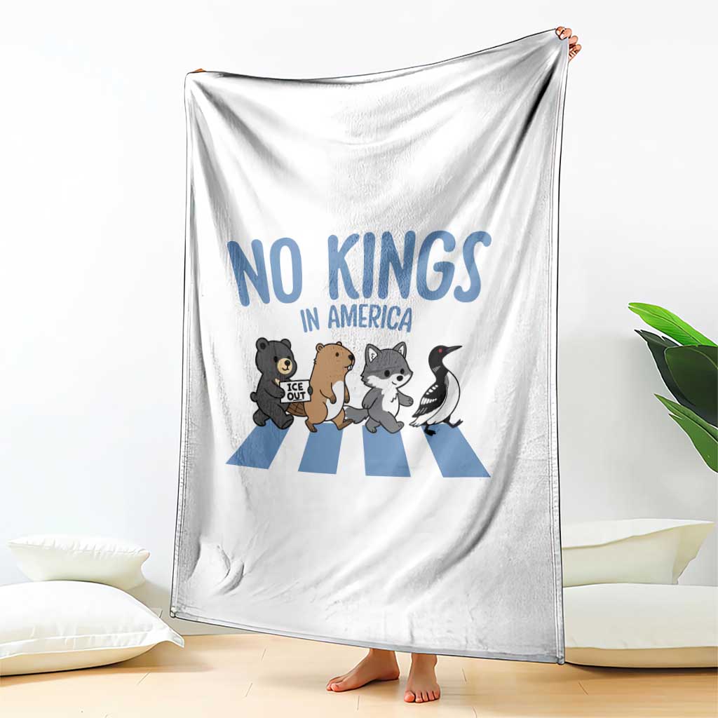 Funny Political No Kings In America Throw Blanket Gift For Animal Lovers