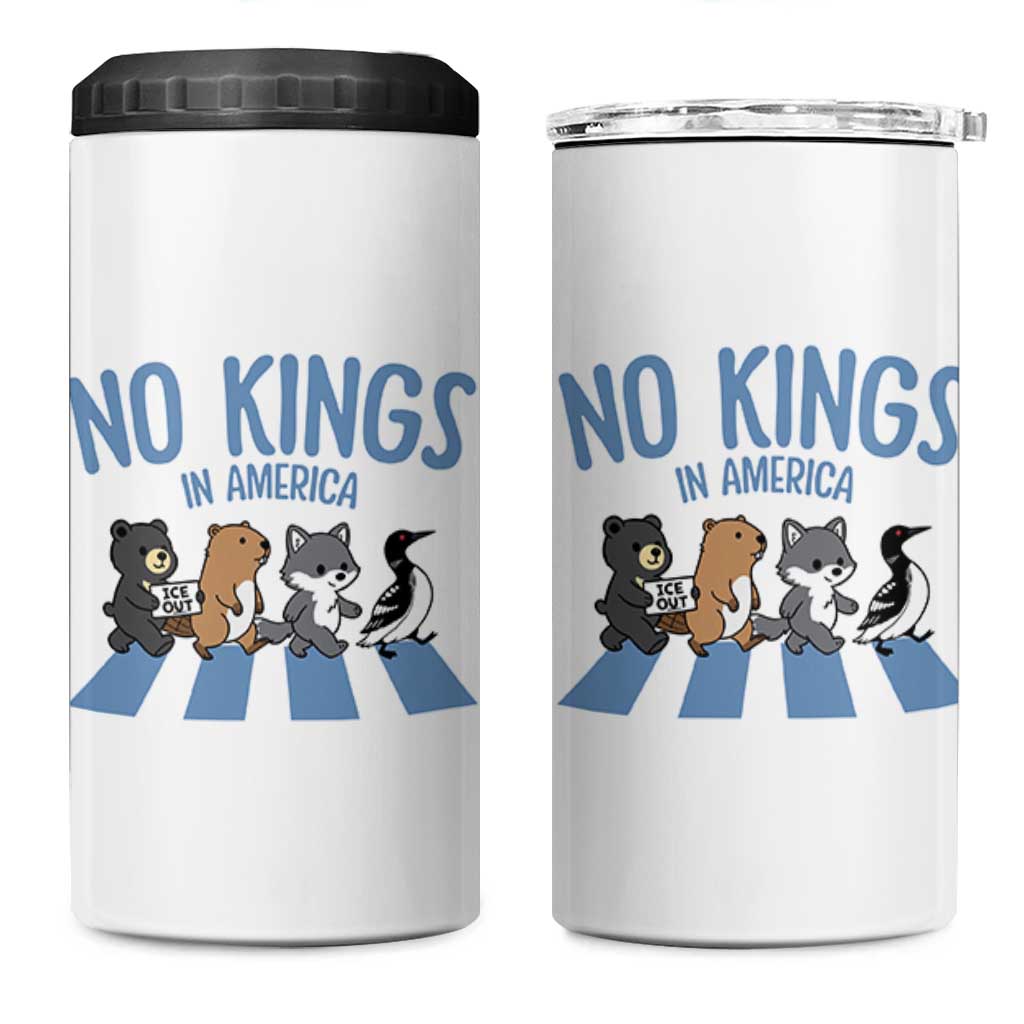 Funny Political No Kings In America 4 in 1 Can Cooler Tumbler Gift For Animal Lovers