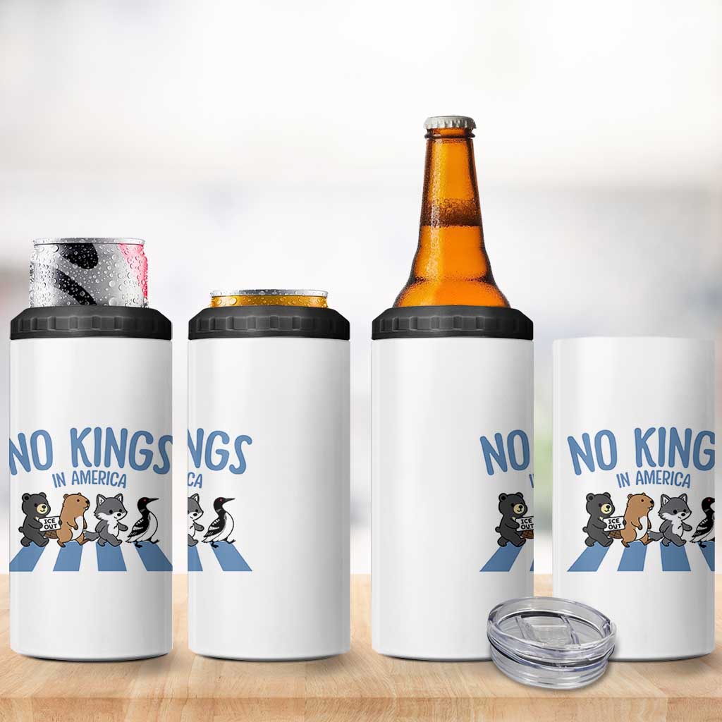Funny Political No Kings In America 4 in 1 Can Cooler Tumbler Gift For Animal Lovers