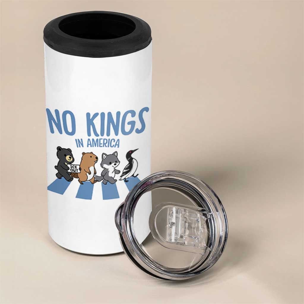 Funny Political No Kings In America 4 in 1 Can Cooler Tumbler Gift For Animal Lovers