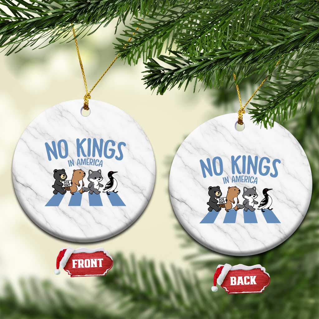 Funny Political No Kings In America Ceramic Ornament Gift For Animal Lovers
