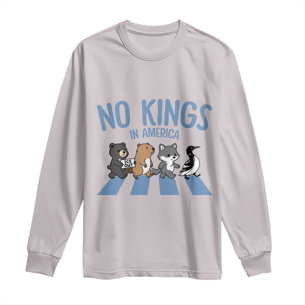 Funny Political No Kings In America Long Sleeve Shirt Gift For Animal Lovers