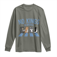 Funny Political No Kings In America Long Sleeve Shirt Gift For Animal Lovers