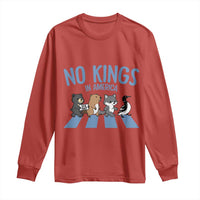 Funny Political No Kings In America Long Sleeve Shirt Gift For Animal Lovers