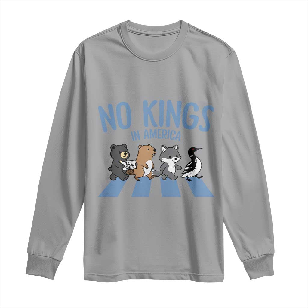 Funny Political No Kings In America Long Sleeve Shirt Gift For Animal Lovers