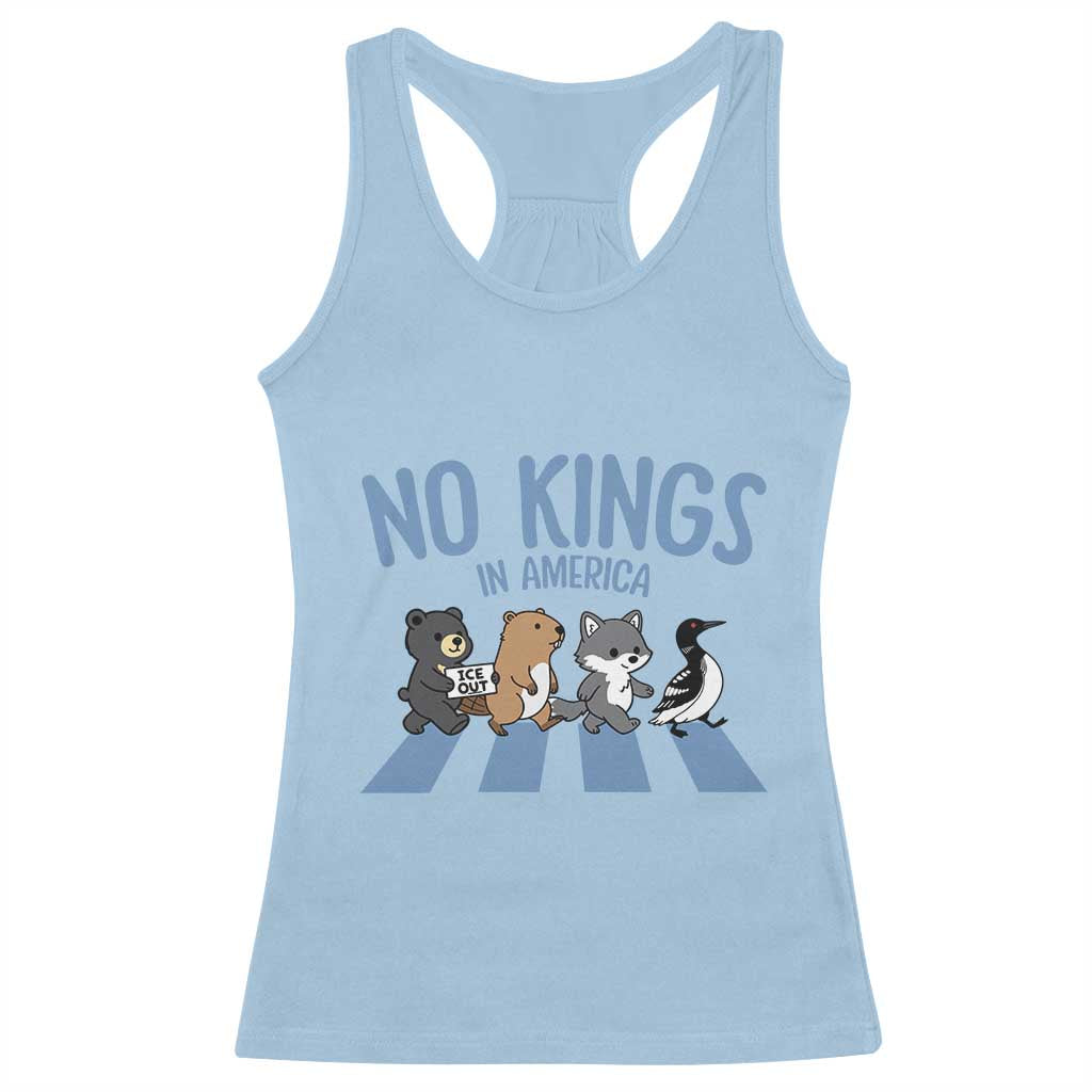 Funny Political No Kings In America Racerback Tank Top Gift For Animal Lovers