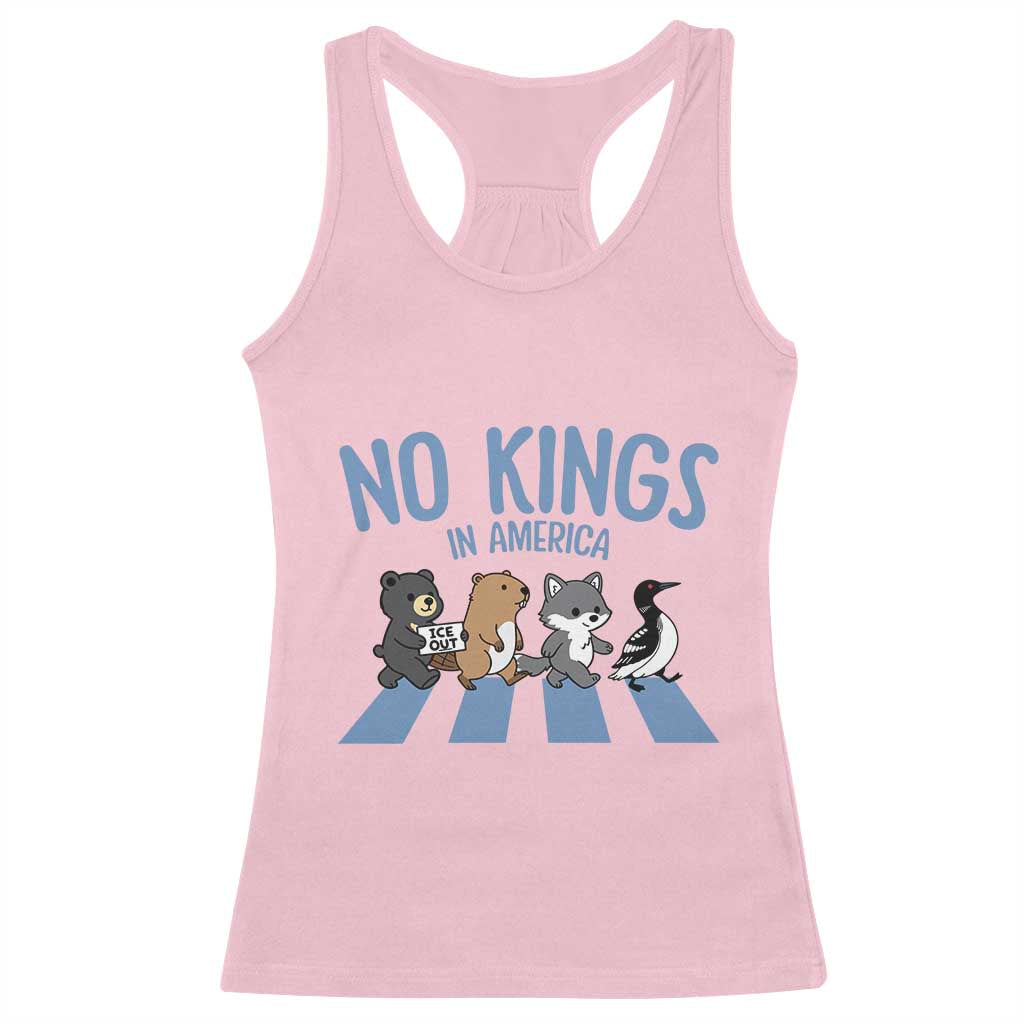 Funny Political No Kings In America Racerback Tank Top Gift For Animal Lovers