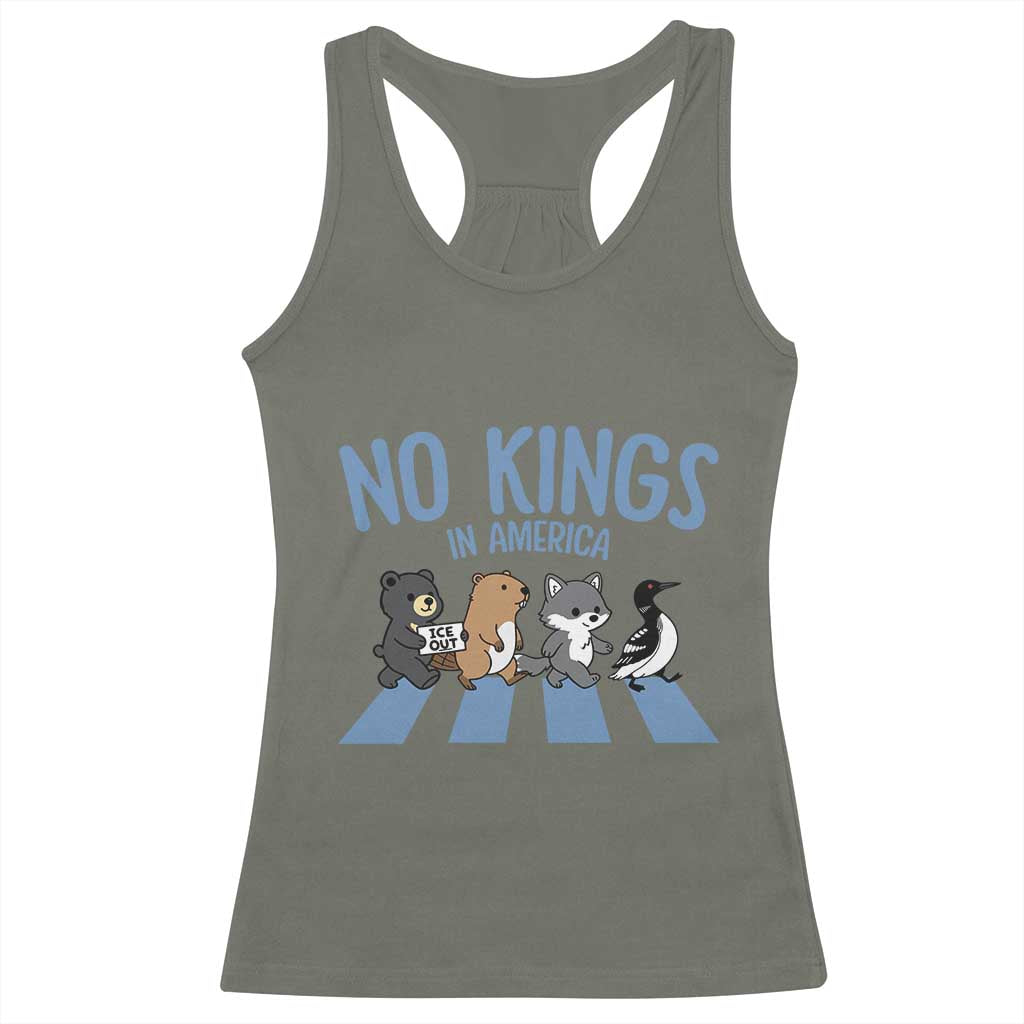 Funny Political No Kings In America Racerback Tank Top Gift For Animal Lovers
