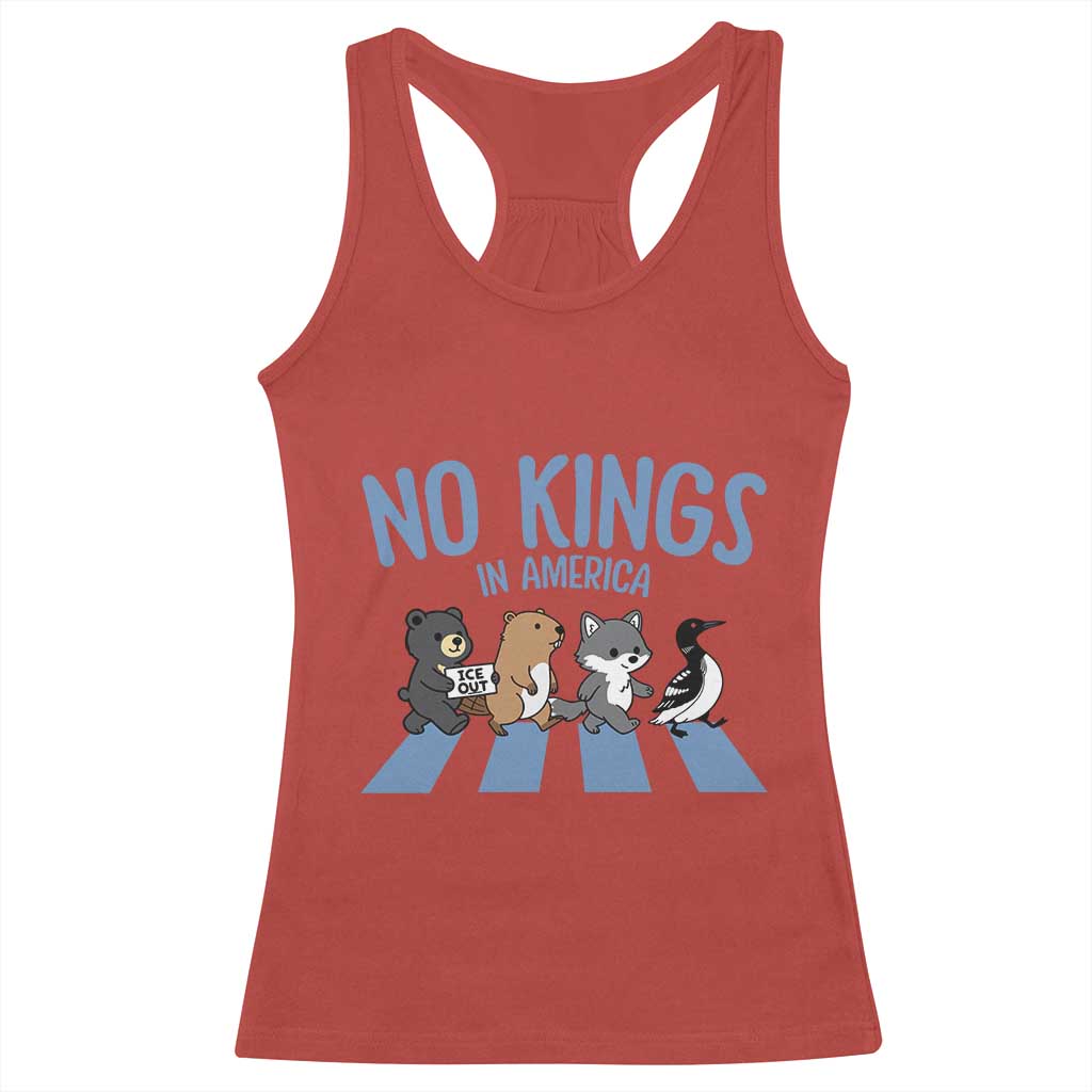 Funny Political No Kings In America Racerback Tank Top Gift For Animal Lovers