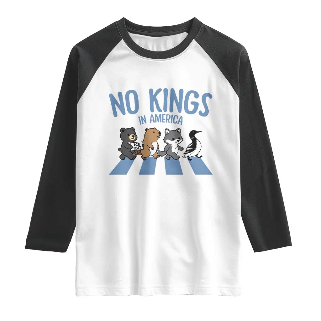 Funny Political No Kings In America Raglan Shirt Gift For Animal Lovers