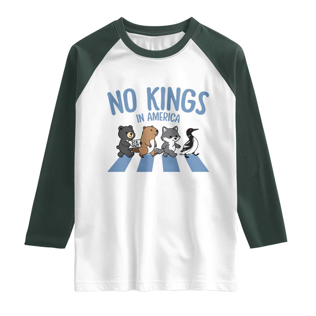 Funny Political No Kings In America Raglan Shirt Gift For Animal Lovers
