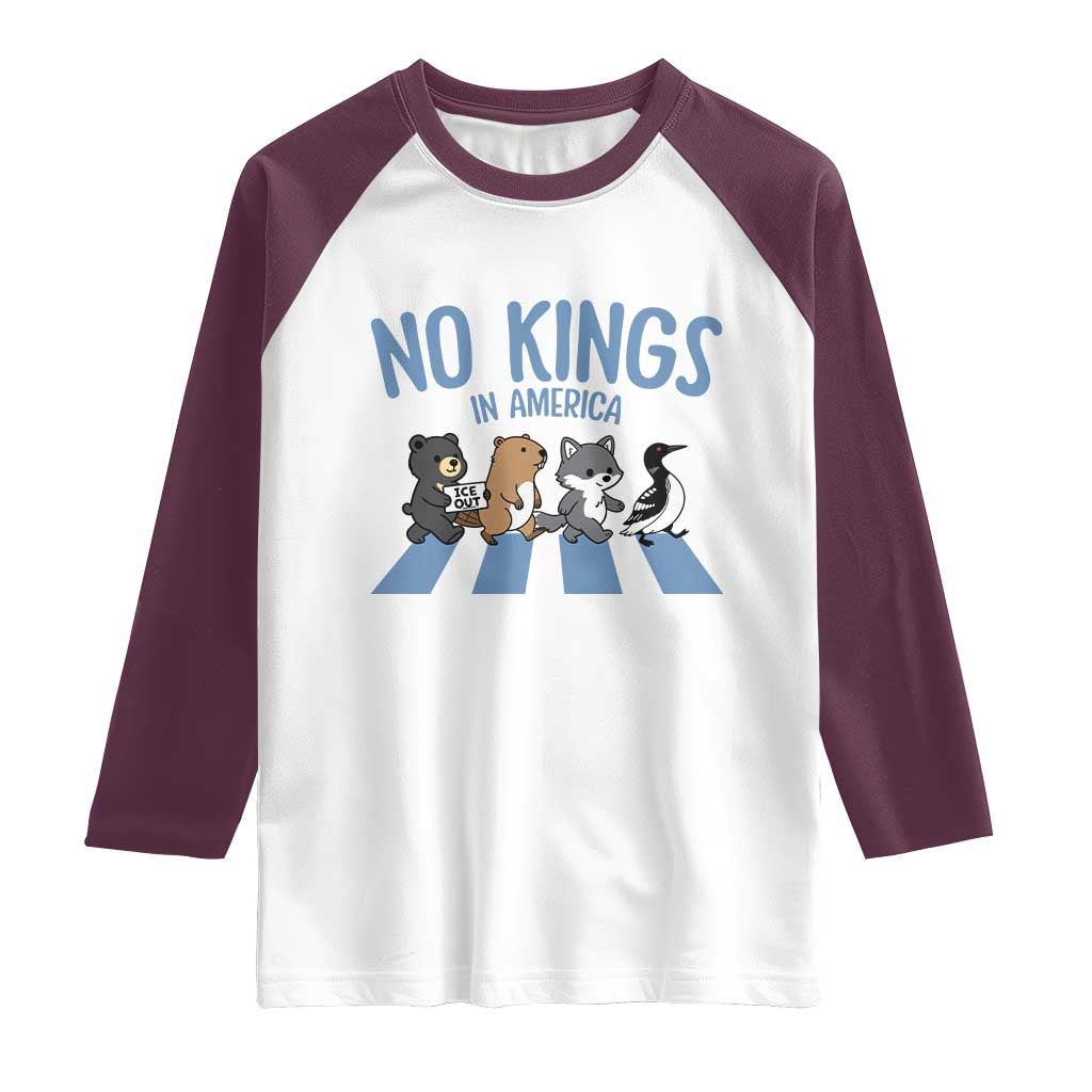 Funny Political No Kings In America Raglan Shirt Gift For Animal Lovers