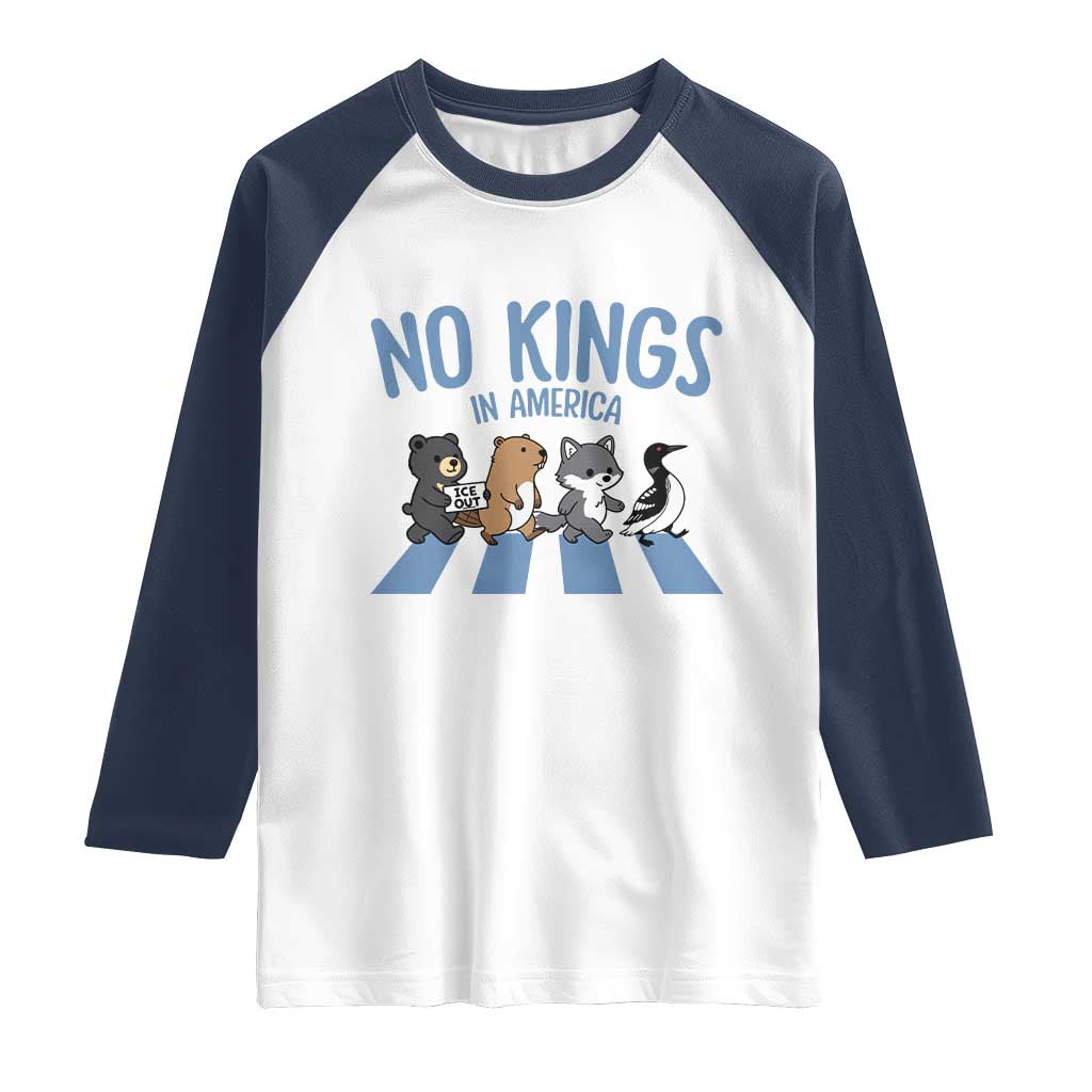 Funny Political No Kings In America Raglan Shirt Gift For Animal Lovers