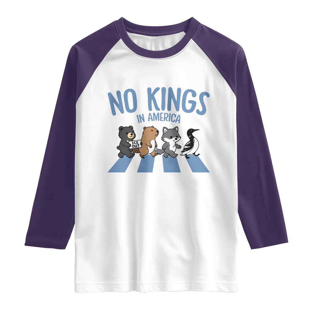 Funny Political No Kings In America Raglan Shirt Gift For Animal Lovers