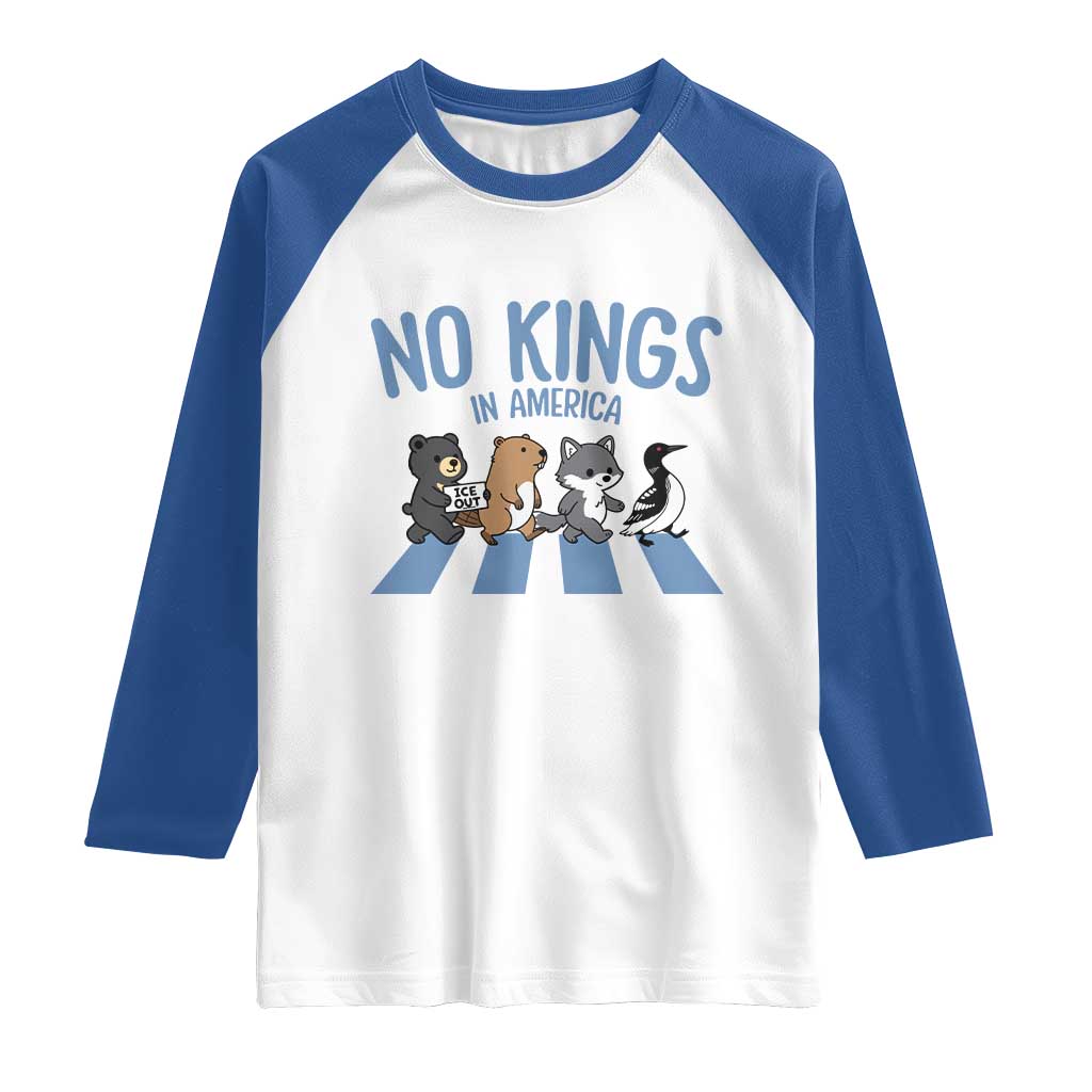 Funny Political No Kings In America Raglan Shirt Gift For Animal Lovers