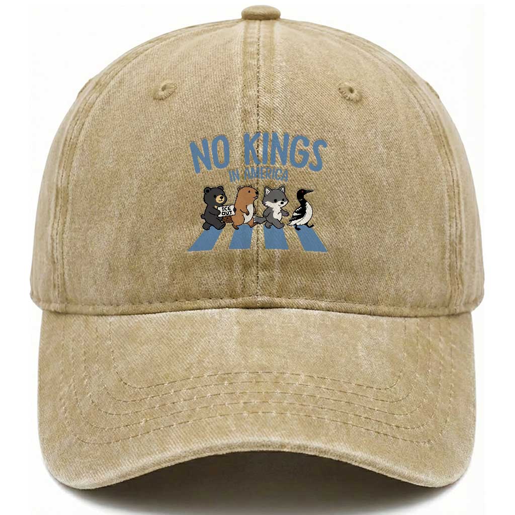 Funny Political No Kings In America Washed Cotton Baseball Cap Gift For Animal Lovers