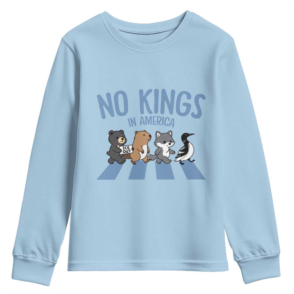 Funny Political No Kings In America Youth Sweatshirt Gift For Animal Lovers