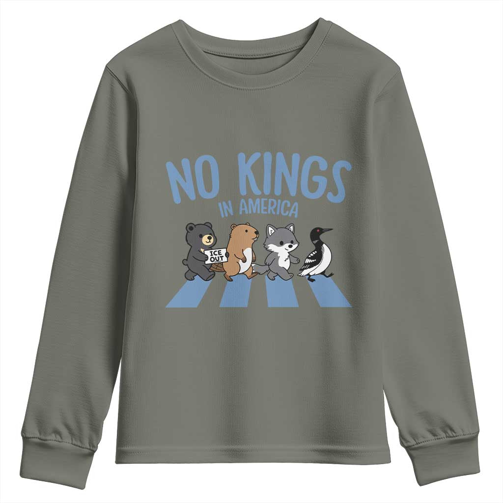 Funny Political No Kings In America Youth Sweatshirt Gift For Animal Lovers
