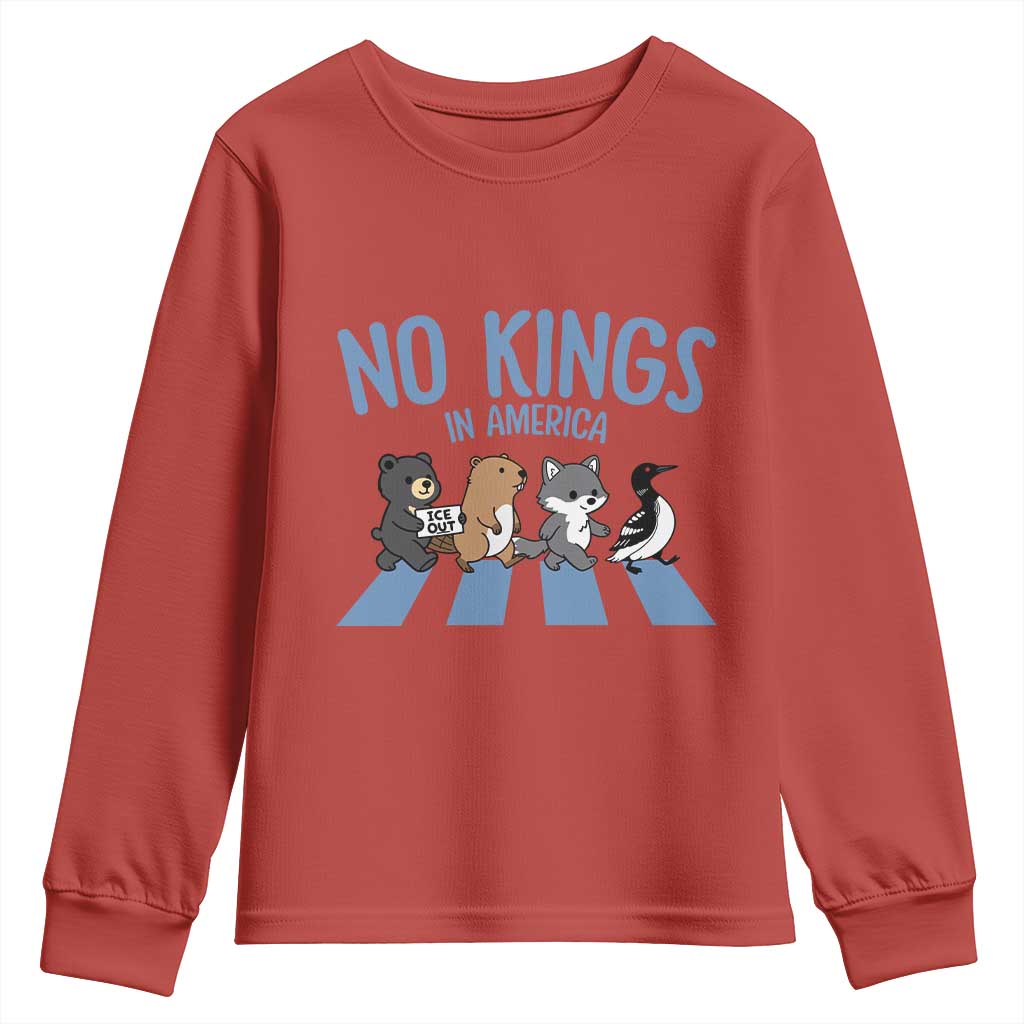 Funny Political No Kings In America Youth Sweatshirt Gift For Animal Lovers