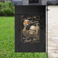 Skeleton Whiskey Garden Flag I Will Take My Whiskey Neat No Ice