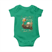 Skeleton Whiskey Baby Onesie I Will Take My Whiskey Neat No Ice