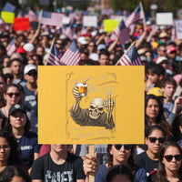 Skeleton Whiskey Protest Sign I Will Take My Whiskey Neat No Ice
