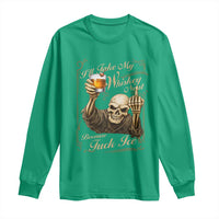 Skeleton Whiskey Long Sleeve Shirt I Will Take My Whiskey Neat No Ice