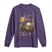 Skeleton Whiskey Long Sleeve Shirt I Will Take My Whiskey Neat No Ice