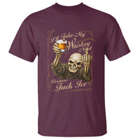 Skeleton Whiskey T Shirt I Will Take My Whiskey Neat No Ice