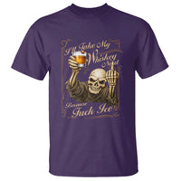 Skeleton Whiskey T Shirt I Will Take My Whiskey Neat No Ice