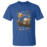 Skeleton Whiskey T Shirt I Will Take My Whiskey Neat No Ice