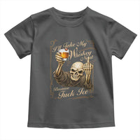 Skeleton Whiskey Toddler T Shirt I Will Take My Whiskey Neat No Ice