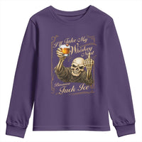 Skeleton Whiskey Youth Sweatshirt I Will Take My Whiskey Neat No Ice