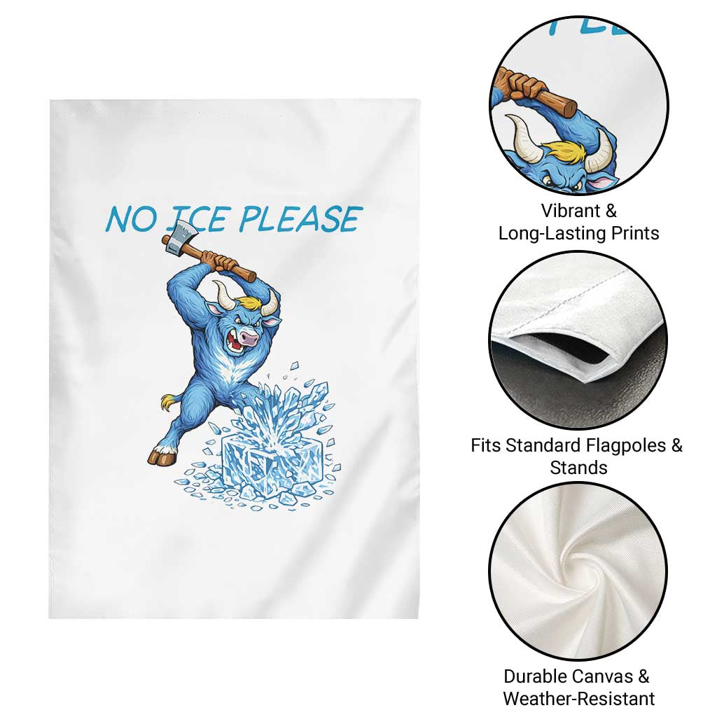 No Ice Please Garden Flag Funny Babe The Blue Ox Minnesota Folklore