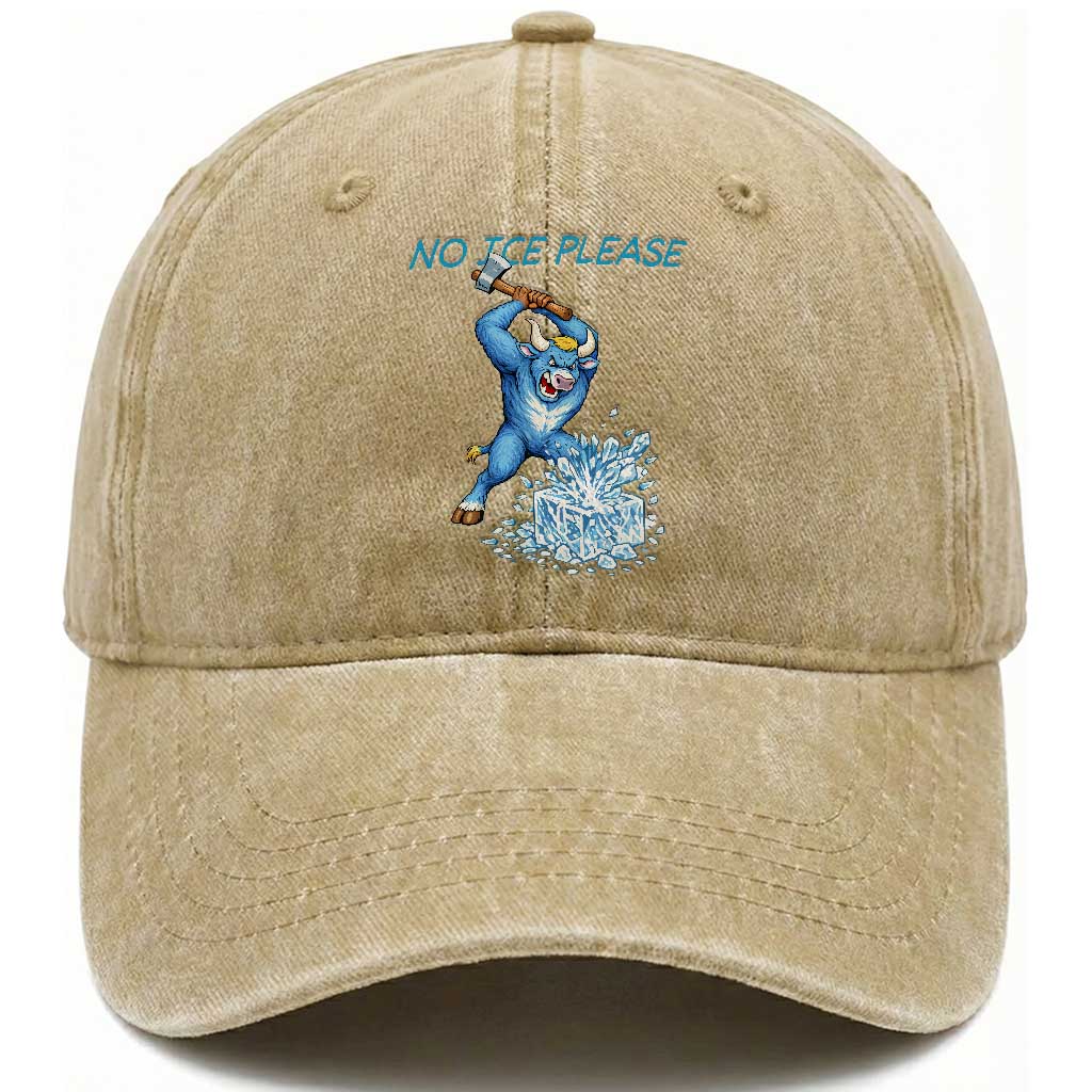 No Ice Please Washed Cotton Baseball Cap Funny Babe The Blue Ox Minnesota Folklore