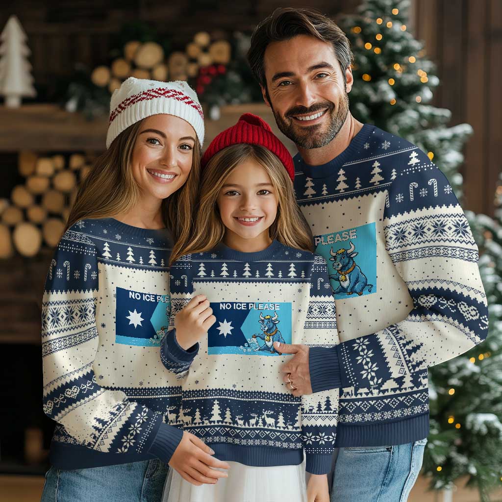 Funny Political Folklore Babe The Blue Ox Ugly Christmas Sweater No Ice Please