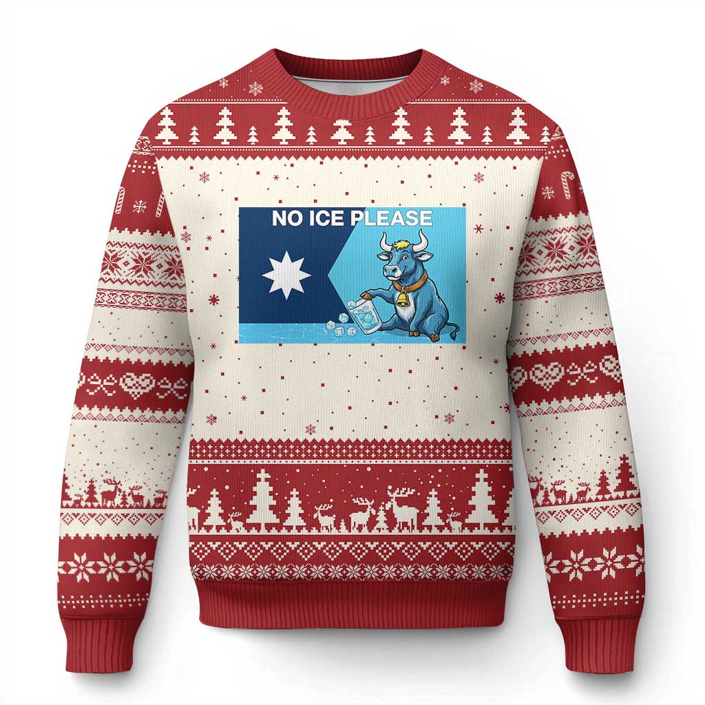 Funny Political Folklore Babe The Blue Ox Ugly Christmas Sweater No Ice Please