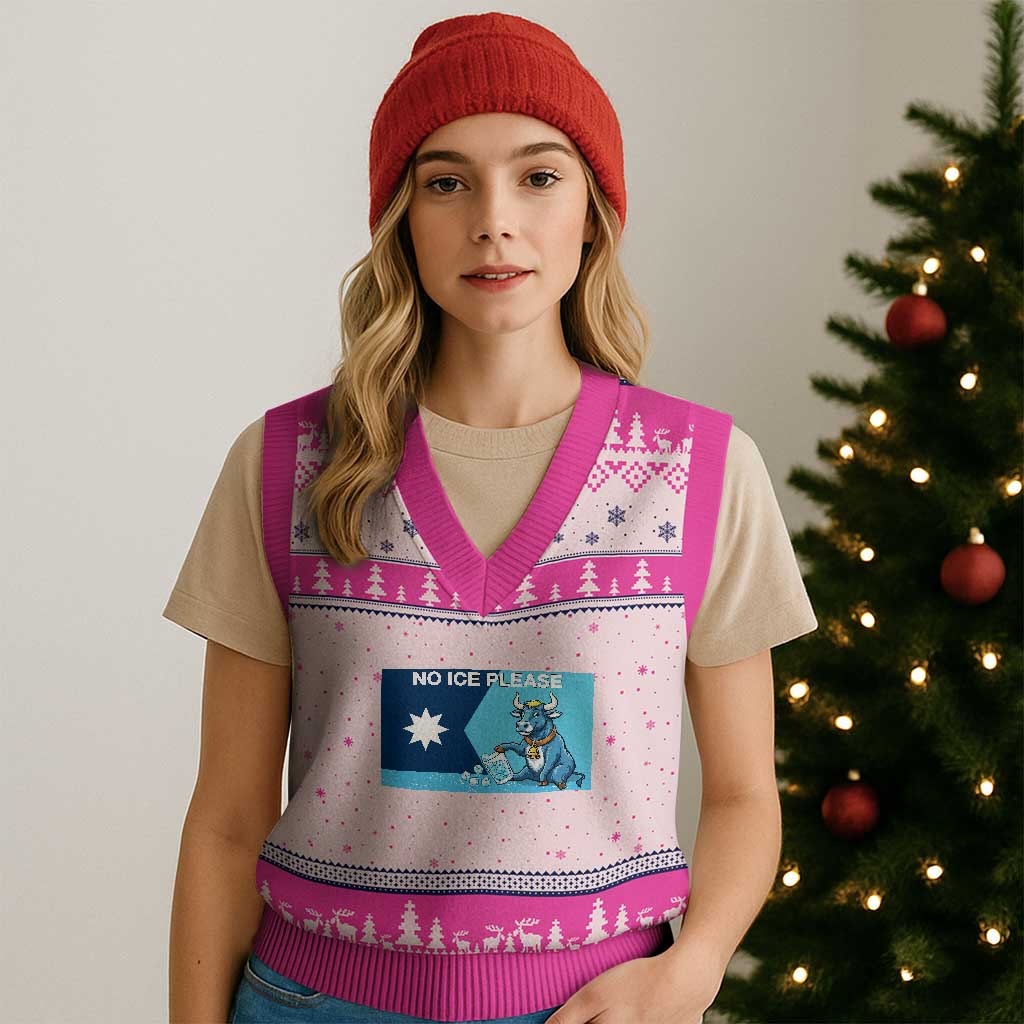 Funny Political Folklore Babe The Blue Ox V-Neck Knit Sweater Vest No Ice Please