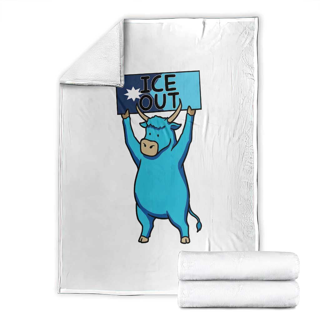 Funny Minnesota Folklore Babe The Blue Ox Throw Blanket Ice Out