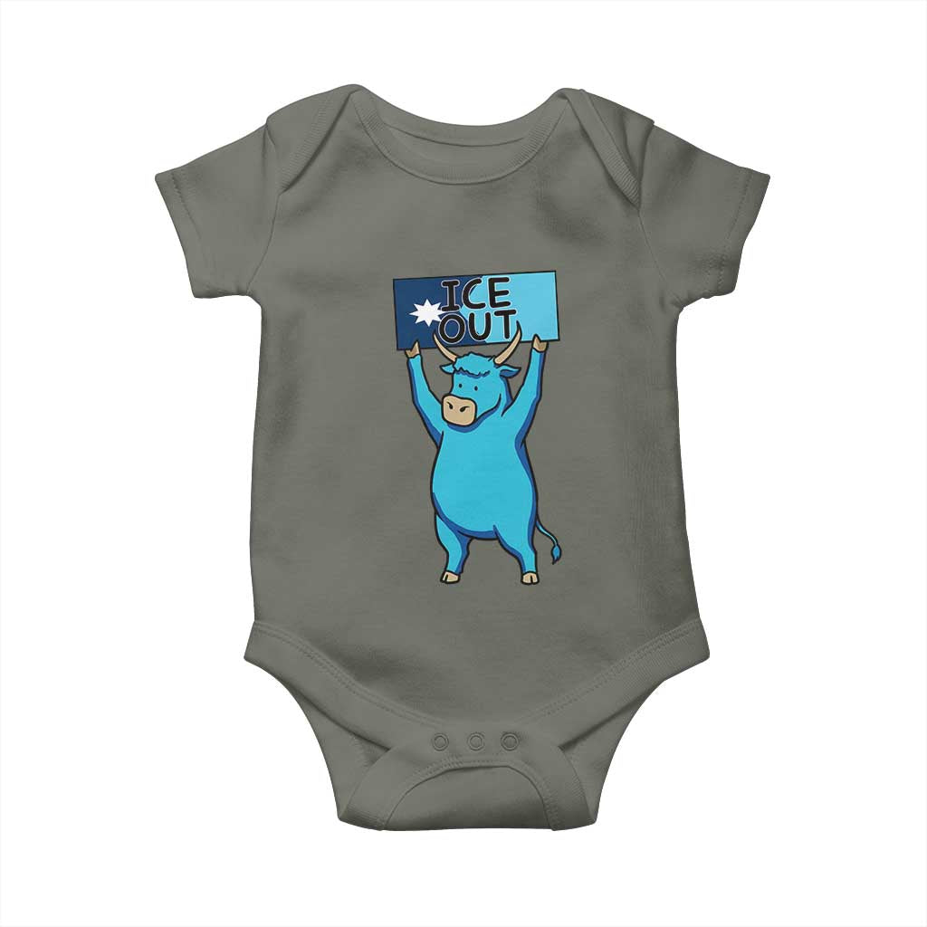 Funny Minnesota Folklore Babe The Blue Ox Baby Onesie Ice Out