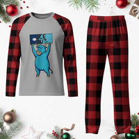 Funny Minnesota Folklore Babe The Blue Ox Plaid Pajama Set Ice Out