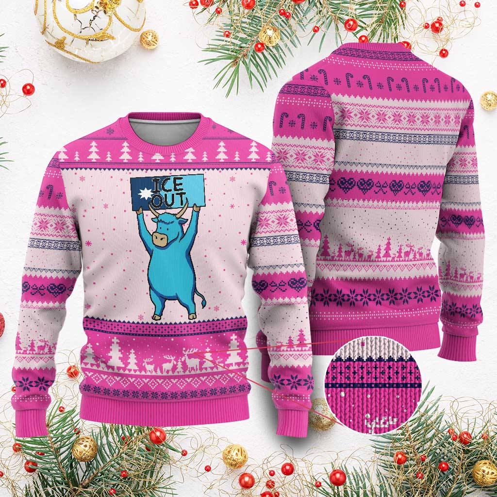 Funny Minnesota Folklore Babe The Blue Ox Ugly Christmas Sweater Ice Out
