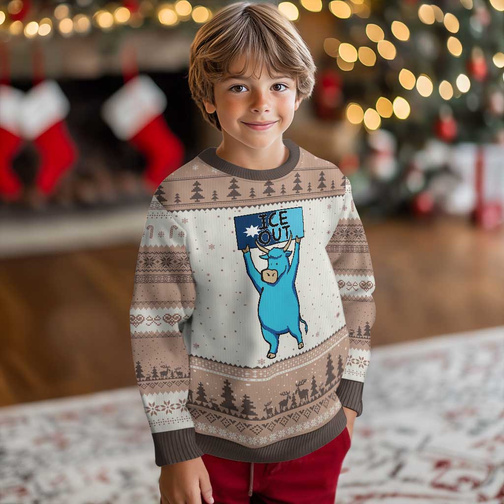 Funny Minnesota Folklore Babe The Blue Ox Ugly Christmas Sweater Ice Out