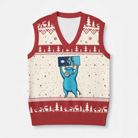 Funny Minnesota Folklore Babe The Blue Ox V-Neck Knit Sweater Vest Ice Out
