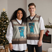 Funny Minnesota Folklore Babe The Blue Ox V-Neck Knit Sweater Vest Ice Out