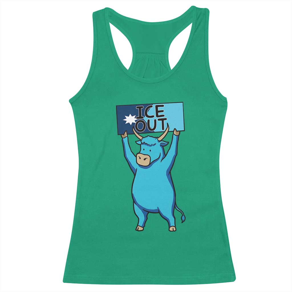 Funny Minnesota Folklore Babe The Blue Ox Racerback Tank Top Ice Out