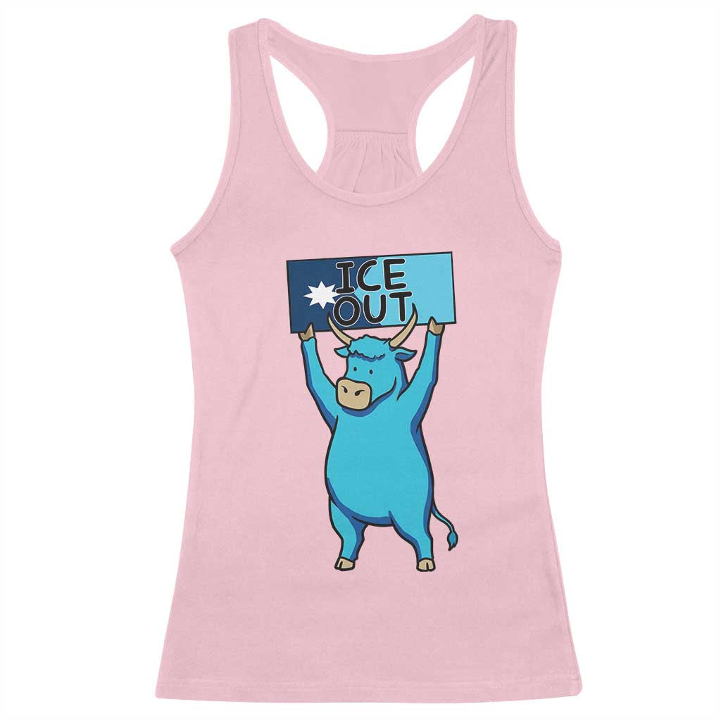 Funny Minnesota Folklore Babe The Blue Ox Racerback Tank Top Ice Out